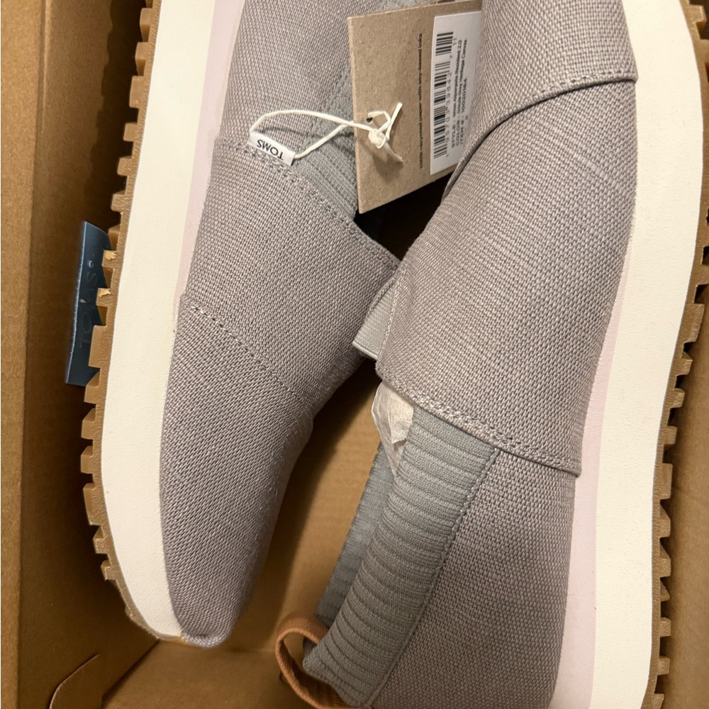TOMS Gray Slip-On Shoes
